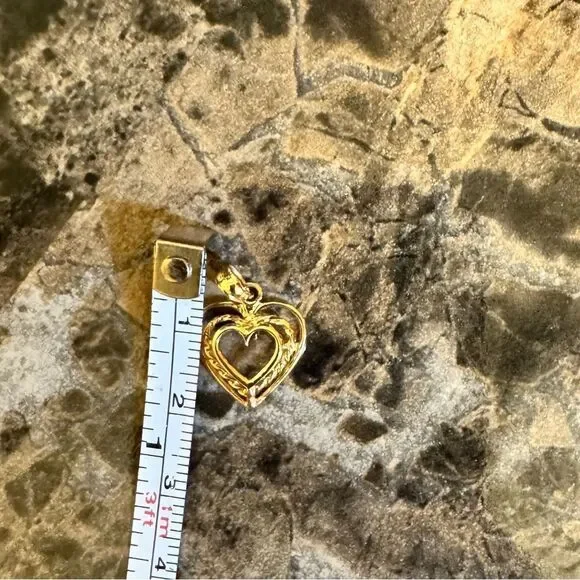 14K Yellow Gold Heart Pendant - Picture 4 of 4